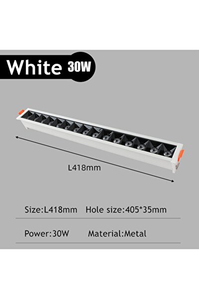 Choice 4000K Neutral light A-White 30W New LED line Downlight Recessed Rectangle Grille Ceiling Lamp 10W 20