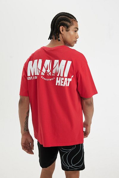 DeFacto Tricou cu mânecă scurtă NBA Miami Heat Boxy Cut Crewneck - B9900ax24sm