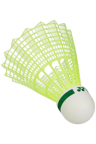 YONEX Mavis 10 Nylon Shuttlecocks | Yellow | Pack of 6 | Green Cap | Accurate Flight | Fast Recovery