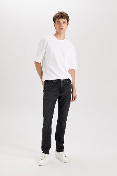 DeFacto Pedro Slim Fit στενή εφαρμογή Κανονική μέση στενό τζιν παντελόνι C5742AX24AU