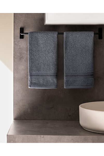 Madame Coco Joetta 2 Pack 100% Cotton Hand Towels - Navy Blue