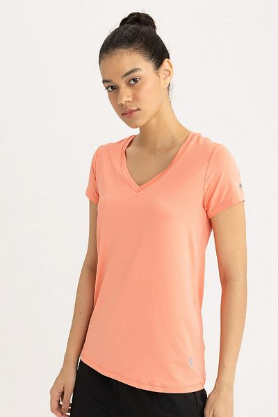 DeFacto V-Neck Short Sleeve Heavy Fabric Sports T-Shirt - B4584Ax24Sp