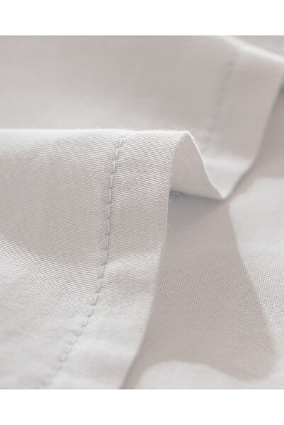 Madame Coco Ciel Double 100% Cotton Elasticless Satin Bed Sheet - Gray