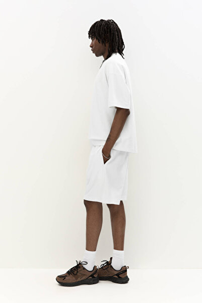 Pull & Bear Verev dokulu jogger bermuda şort