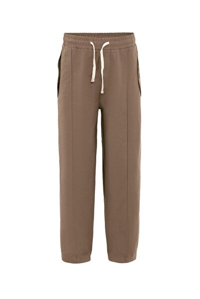 VAMOSCLO Bağcıklı Baggy Gabardin Pantolon Vizon