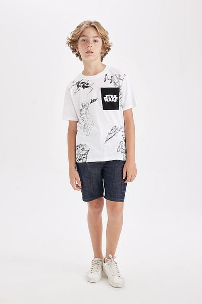 DeFacto Boy's Star Wars Crew Neck Short Sleeve T-Shirt C3110A824Hs