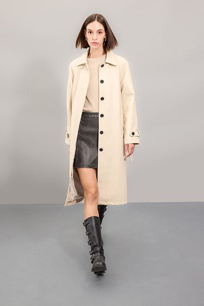 DeFacto Dfc - Faux Leather Regular Fit Trench Coat