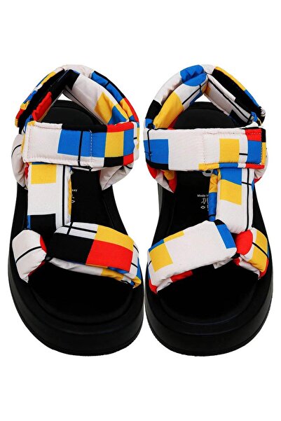Dogo Women's Vegan Leather Multicolor Thick Sole Sandals - Bauhaus Birdie Design