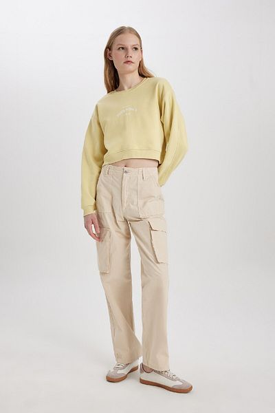 DeFacto Silná mikina s potiskem Boxy Fit Crew Neck C5385Ax23Cw