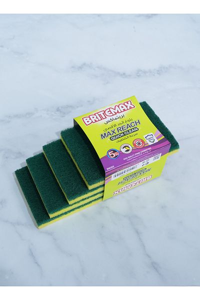 CLIKON "Britemax 5-Pack Sponge Scrubbers SP-506 - Heavy Duty Cleaning"