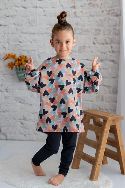 Zeyland Lány mintás blúz harisnya szett - Trendless baba alsó felső szett