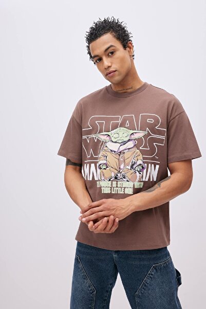 DeFacto Star Wars Patterned Unisex Oversize T-shirt - Crew Neck, Short Sleeve C3797ax24sm