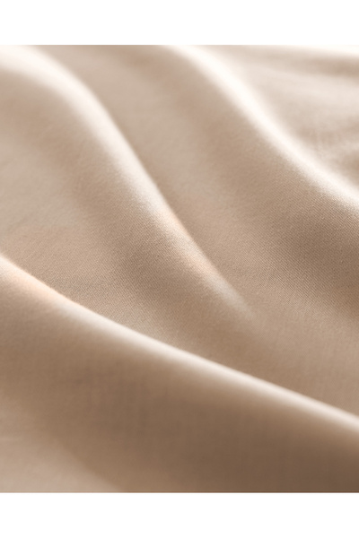 Madame Coco Ciel King Size 100% Cotton Elasticless Satin Bed Sheet - Beige