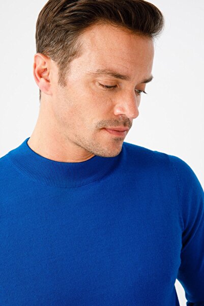 Desen Triko Ανδρική Βασική Μισή Ζιβάγκο Λεπτή Τρίκω Φανέλα Σ.μπλε