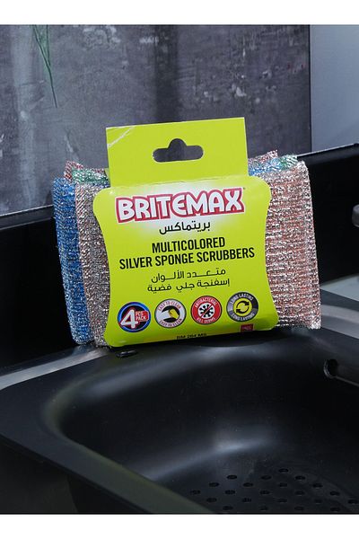 CLIKON BRITEMAX MULTIPURPOSE SPONGE-GLIZING-4PCS MS-074,KITCHEN ,CLEANING ,DISH CLEANER