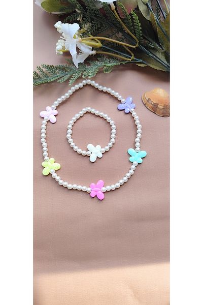 MYSTERY TAKI AKSESUAR Children's Elastic Butterfly Pendant Bracelet Set