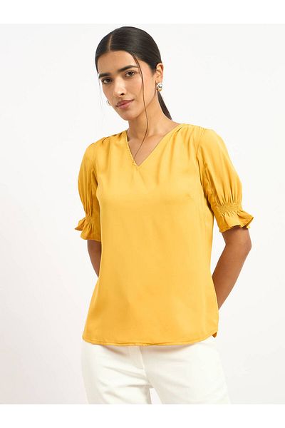 Salt Attire V-Neck Stylish Women's Top Elegant Versatile & Comfortable Casual Wear