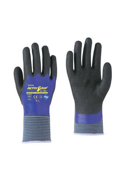 Towa قفازات أمان العمل Activgrip Cj 569 المطلية بالنيتريل