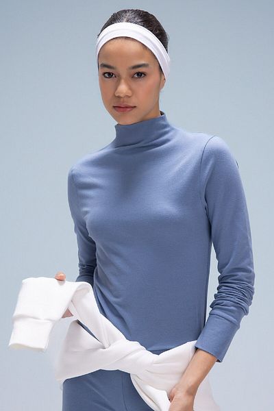 DeFacto Tricou cu mânecă lungă, cu guler în picioare, slim fit, slim fit C5274ax24sp