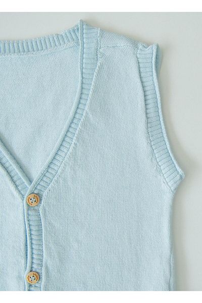 kitikate Organic Leo Tricot Blue Vest