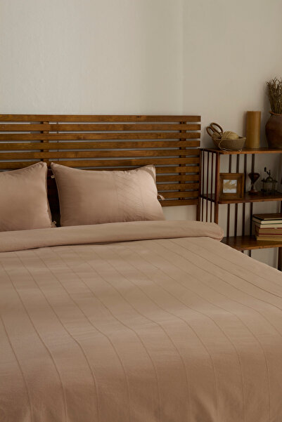 Karaca Home Carmine 100% Mineral Personality Duvet Cover Set Powder