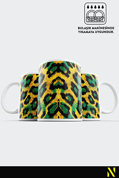 nilizma Leopard Patterned Colorful Mug – 330 ml Mug | Stylish and Durable Design