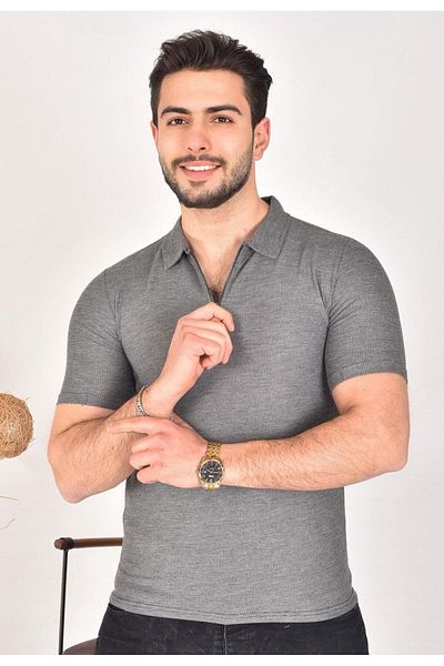 Strong Thin Knitwear Tee with Zipper Detail
