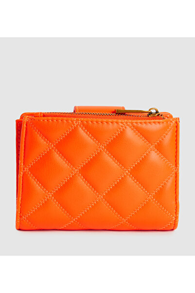 BCBG Orange Quilted Short Wallet