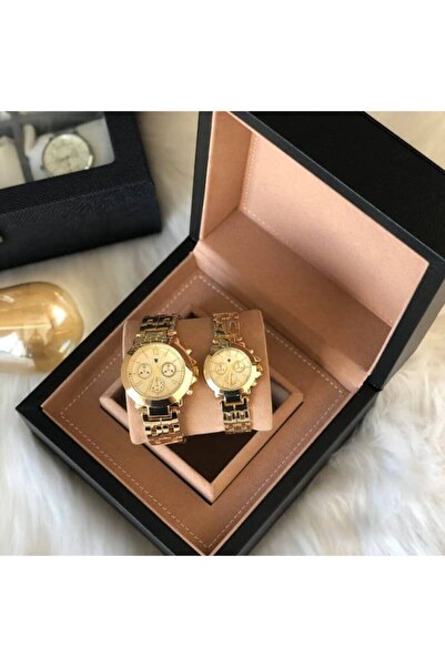 İSTLİV للجنسين زوجين الذهب الصلب الحبل التناظرية ساعة اليد