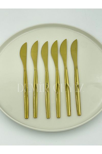 DMR LİFE Dmr Life Venezia Gold 6 Pieces Dessert Knife (18/10)