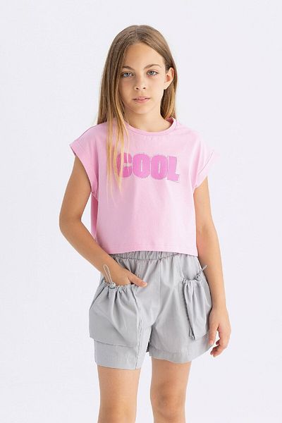 DeFacto Girl's Short Sleeve Printed T-Shirt - Crew Neck C6040A824SM