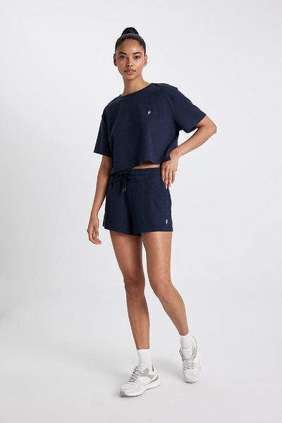 DeFacto DeFactoFit - Sport egyenes lábú bordás rövidnadrág A9919AX24SM