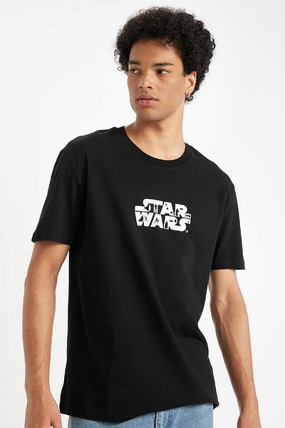 DeFacto 100% βαμβάκι Star Wars Regular Fit Crew λαιμόκοψη κοντομάνικο μπλουζάκι C6523ax24au