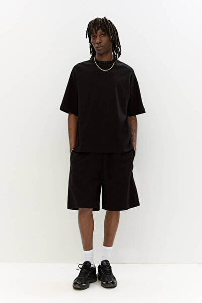 Pull & Bear Verev dokulu jogger bermuda şort