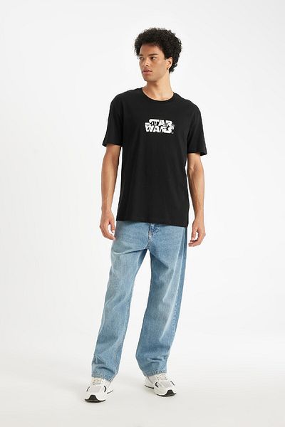 DeFacto 100% βαμβάκι Star Wars Regular Fit Crew λαιμόκοψη κοντομάνικο μπλουζάκι C6523ax24au