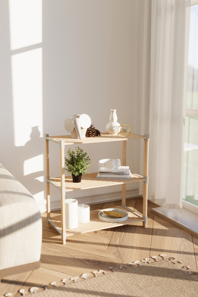 FixWood FIX-2014-3 Çok Amaçlı Modüler 3 Katlı Ahşap  Raf