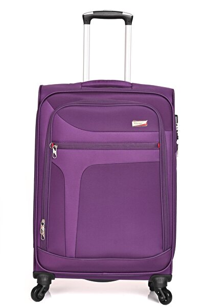 VERAGE Gm14086 Hafif Kumaş Valiz 360° Döner Tekerlekli Orta Boy Mor