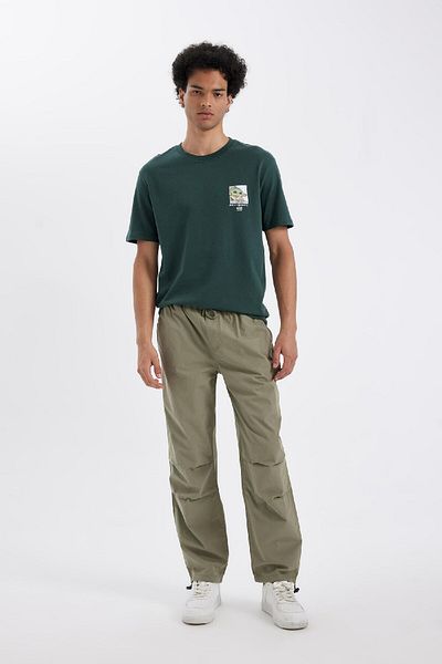 DeFacto 100% βαμβάκι Star Wars-mandalorian Crew Neck κοντομάνικο μπλουζάκι C6524ax24au