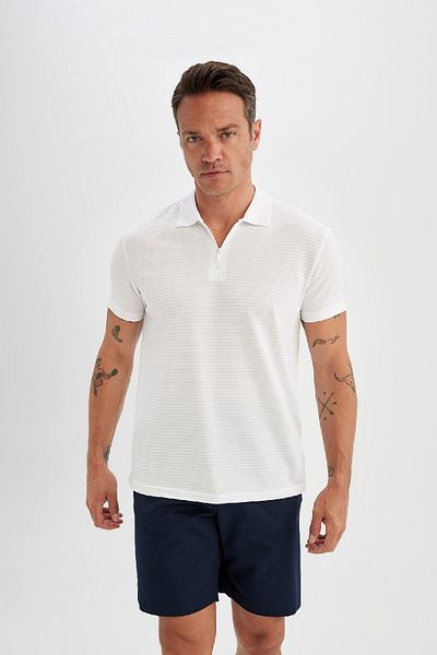 DeFacto Новий Regular Fit на блискавці з коротким рукавом Basic Duz Polo Tisort C5586ax24sm