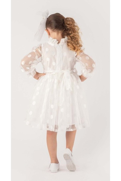 s.t. sebat tekstil Παιδικό πουά φόρεμα Princess Buckle Style