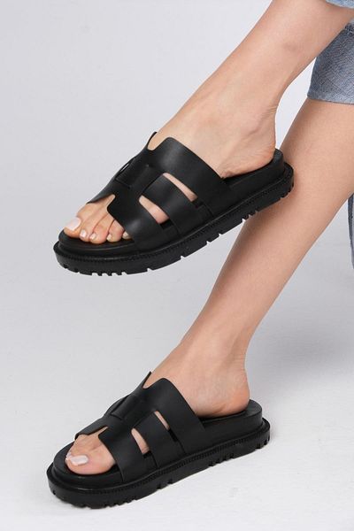 Mio Gusto Ramona Black Color Women's Slippers