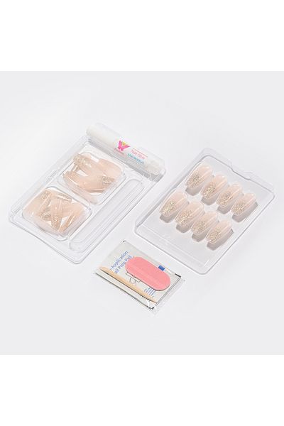 Cupio Set unghii false Cupio Diva - Glitter French