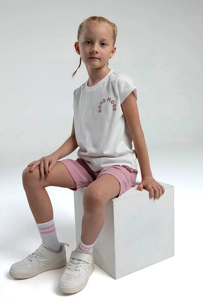 Rolypoly White Girl's 2-8 Years Old Shorts Suit