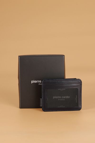 Pierre Cardin 0510 Genuine Leather Men's Wallet Card Holder Analine Navy Blue