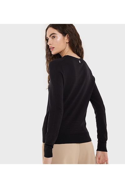 BCBG BASIC ROUND NECK FLAT KNIT SWEATER