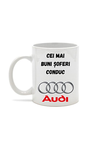 OEM Εξατομικευμένη λευκή κούπα "Οι καλύτεροι οδηγοί οδηγούν Audi", INOVATIX®....