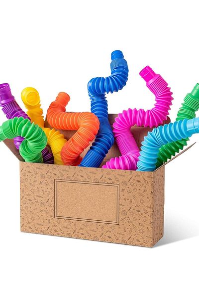 AWH 8 Pack Stocking Stuffers for Kids, Large Pop Tubes, Sensory Fidget Toys, Toddler Learning 3+