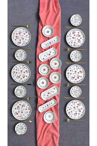 Erbaşlar Bonche Luxury Embossed 22 Piece Breakfast Set for 6 People