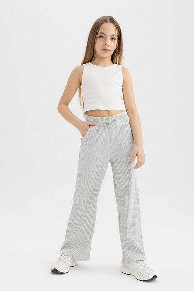 DeFacto Girl's Wide Leg Ribbed Camisole Trousers C5365A824SM