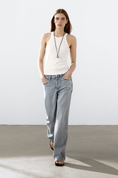 Massimo Dutti %100 Pamuklu Halter Yaka Top